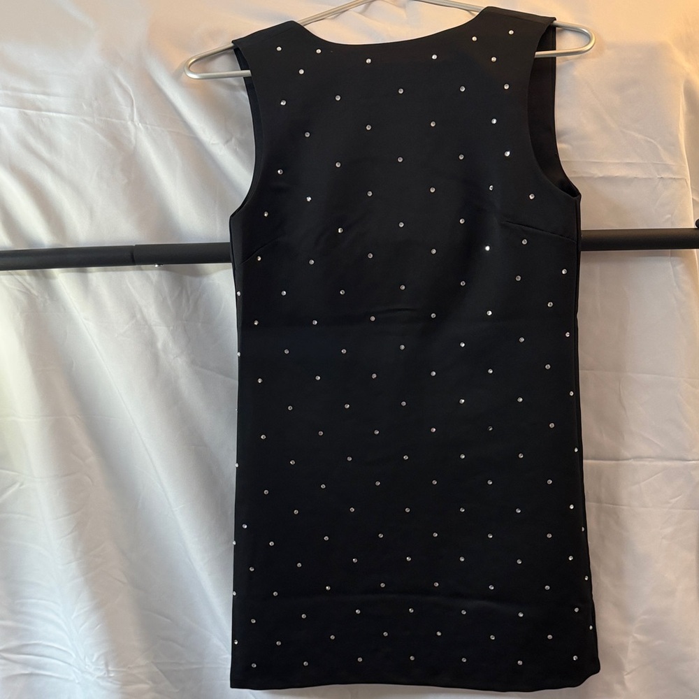 H&M Black Mini Dress with Diamond Studs